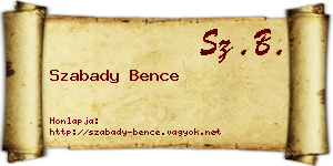 Szabady Bence névjegykártya